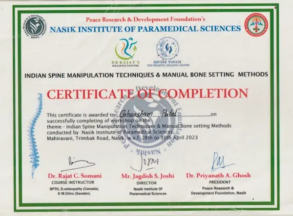 ghanshyam patel - holistic health consultant - Varanasi get certified